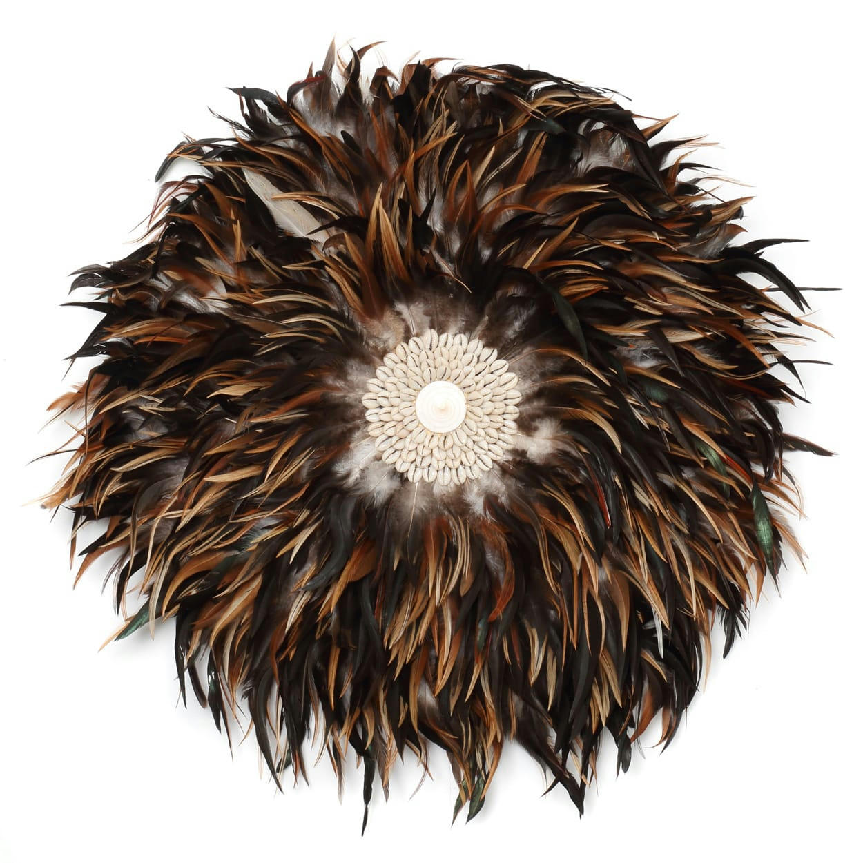 COASTAL JUJU - Décoration murale en plumes noir marron 60x60