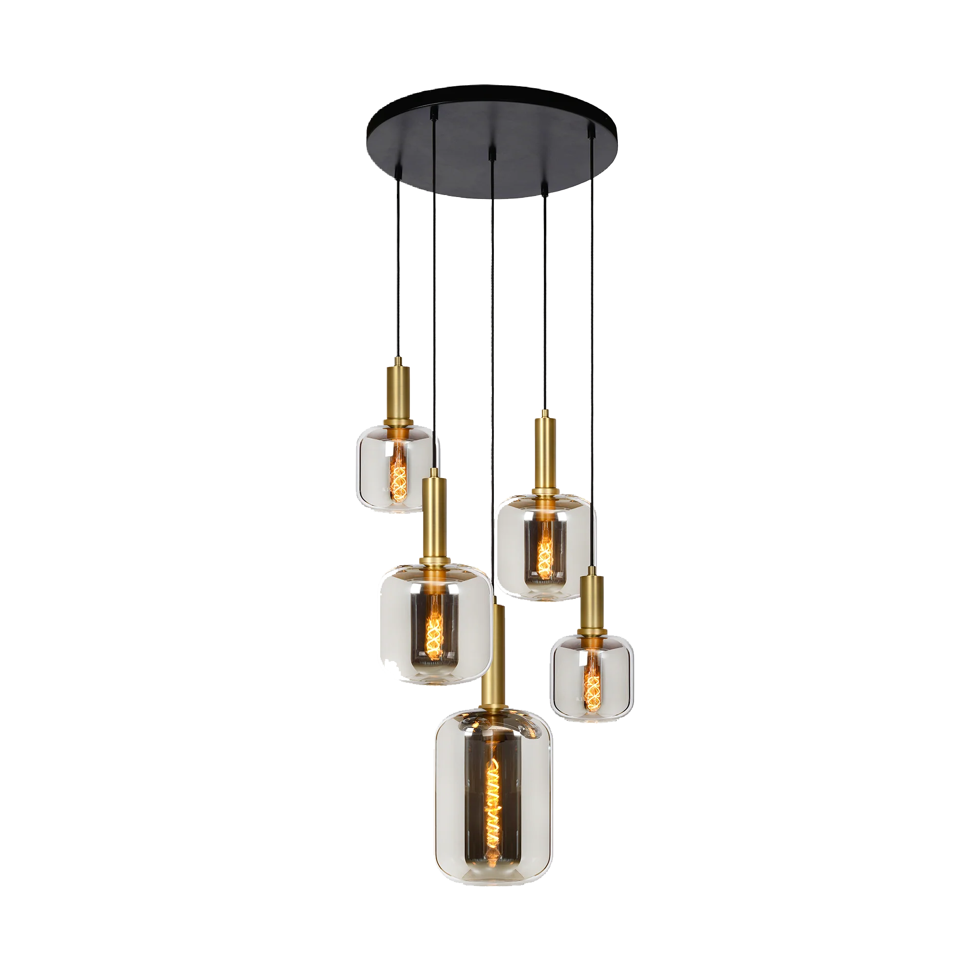 Suspension JOANET transparent et doré 180 x 71 cm diamètre 71 cm