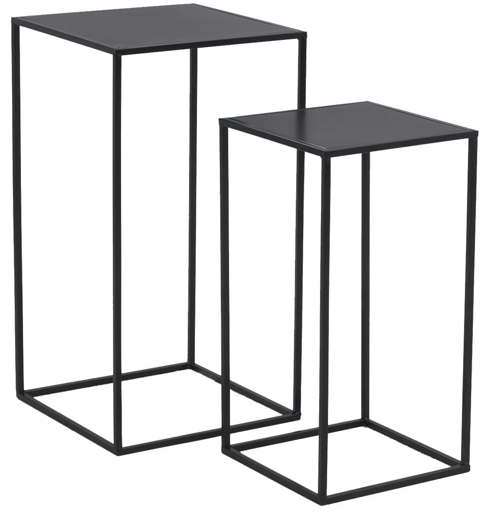 - Sellettes en métal noir (lot de 2)