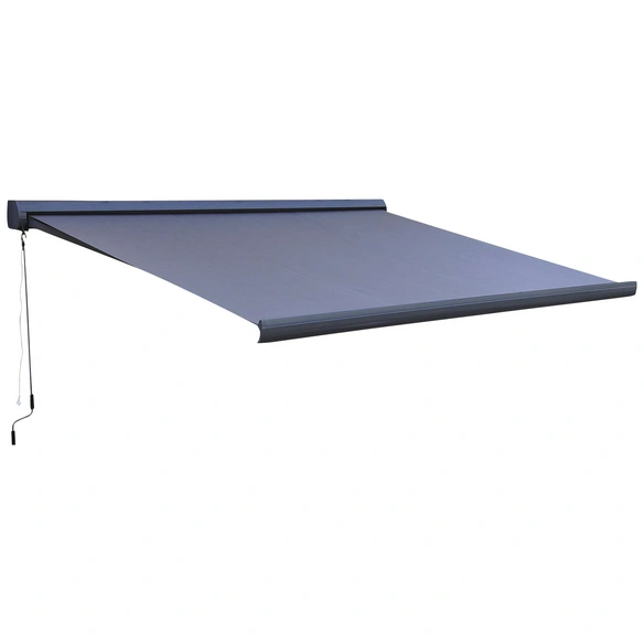 Kassettenmarkise, BxT: 400 x 300 cm, grau