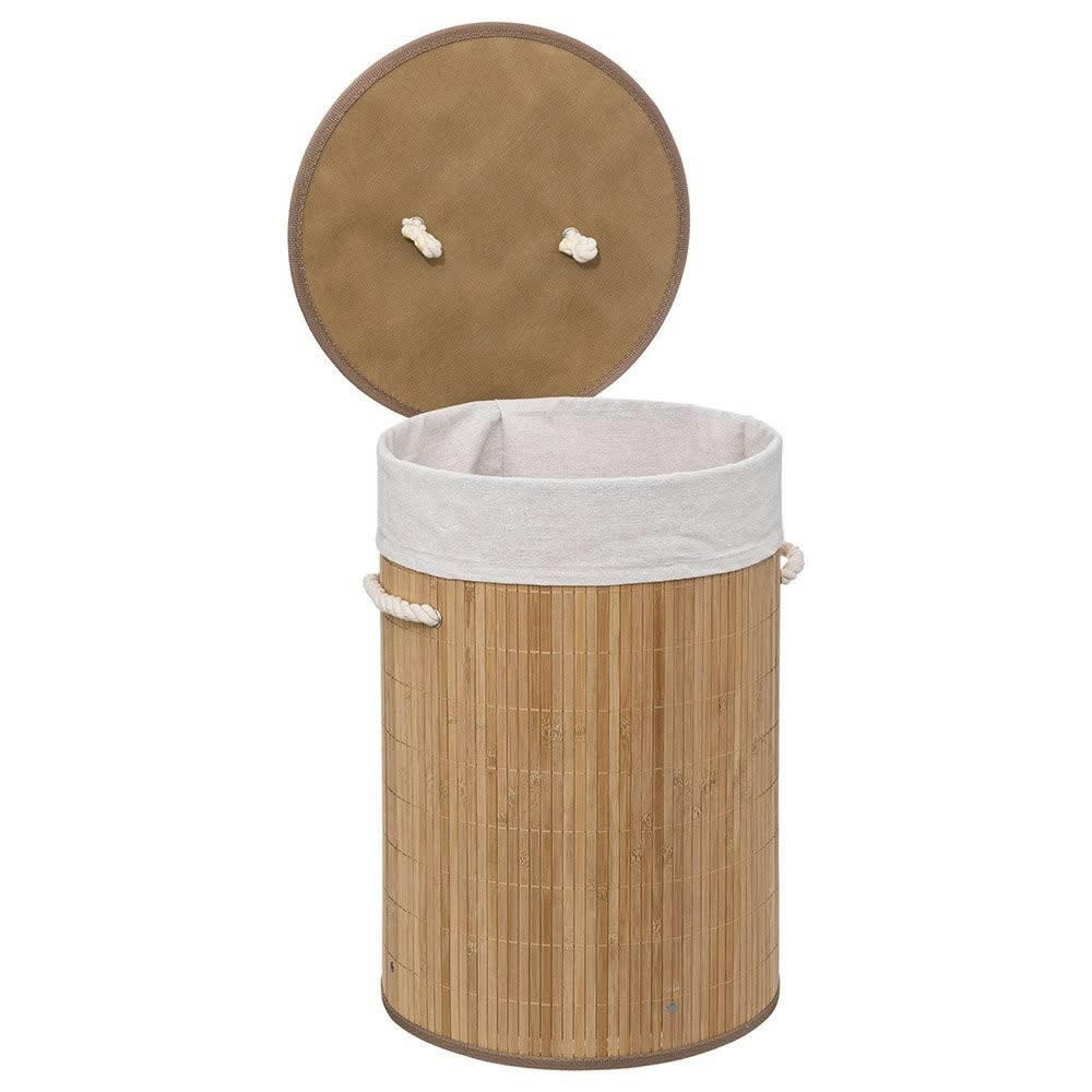 - Panier à linge 48L rond bambou