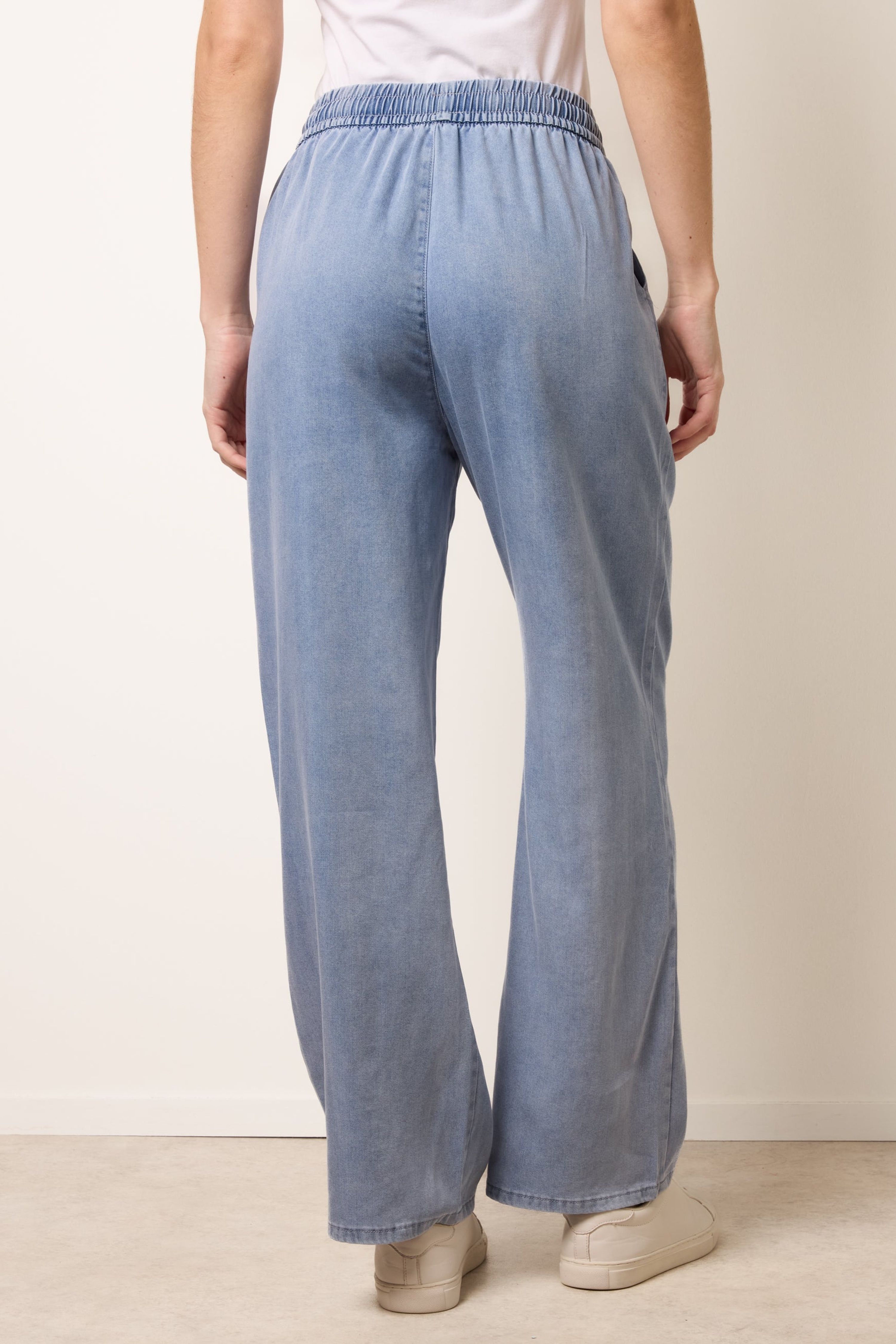 Blue Vanilla Blue Elasticated Waist Wide Leg Jeans