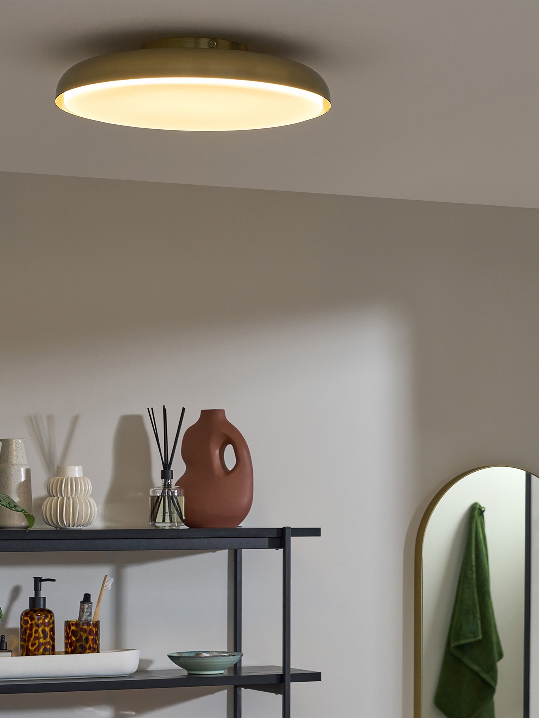 Nura Flush Bathroom Light in Brass