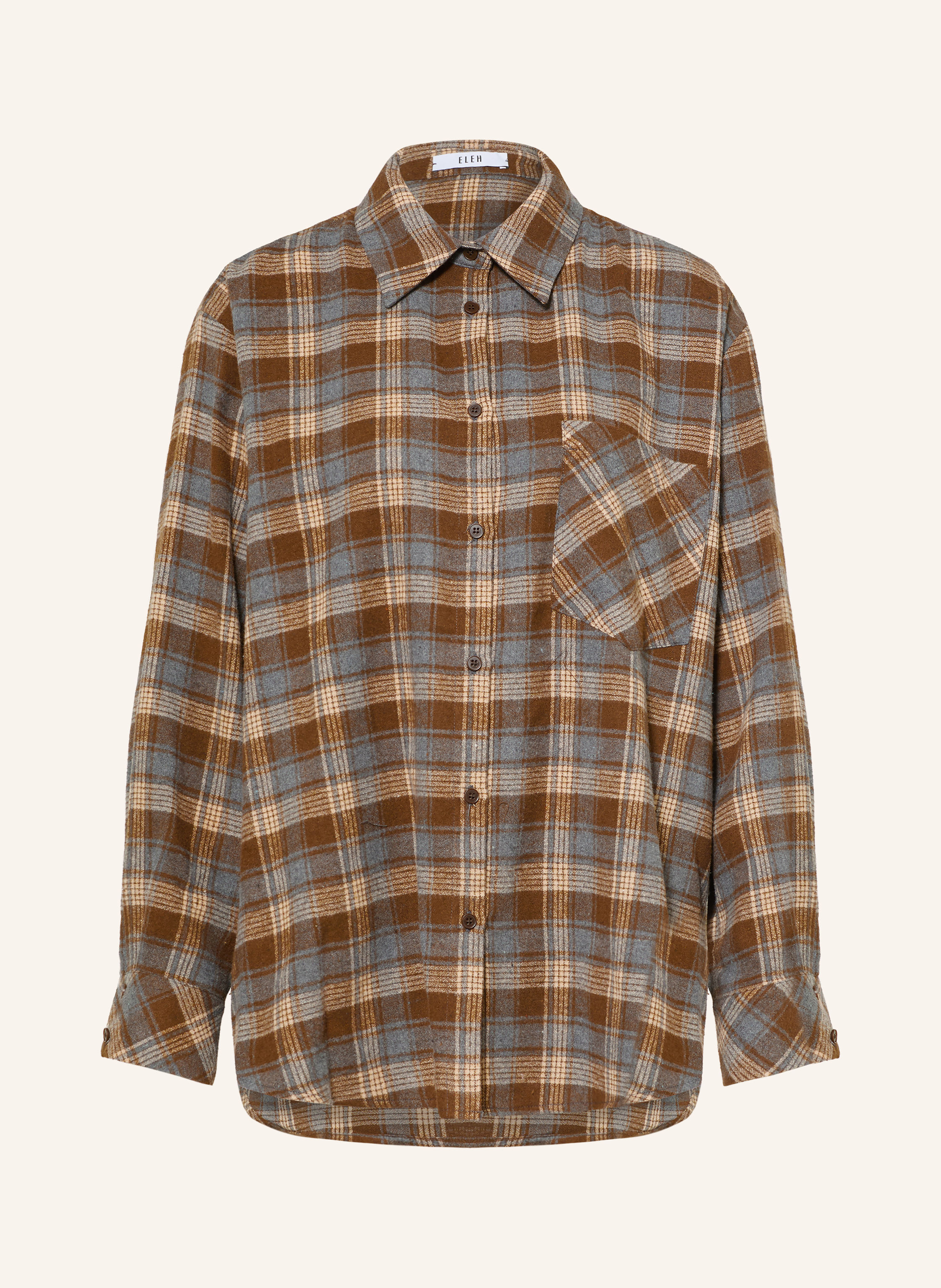 ELEH Oversized-Hemdbluse aus Flanell