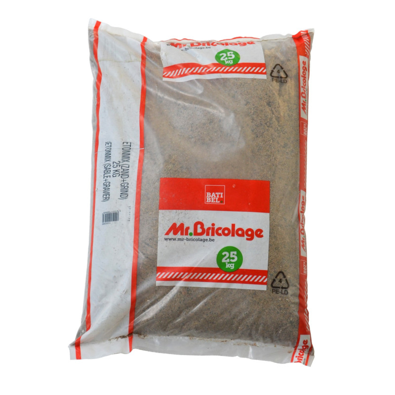 Mélange pour béton avec sable 0-4 et graviers 4-16, 25 kg
