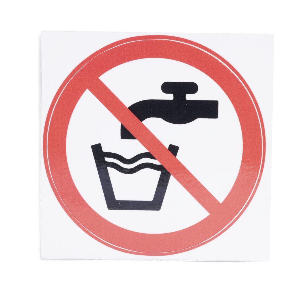 Signalétique adhésive "Eau non potable" - 8x8 cm
