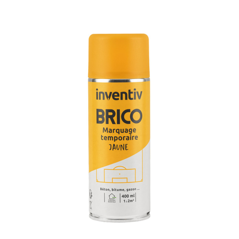 Peinture de marquage temporaire Brico jaune 0,4 L INVENTIV