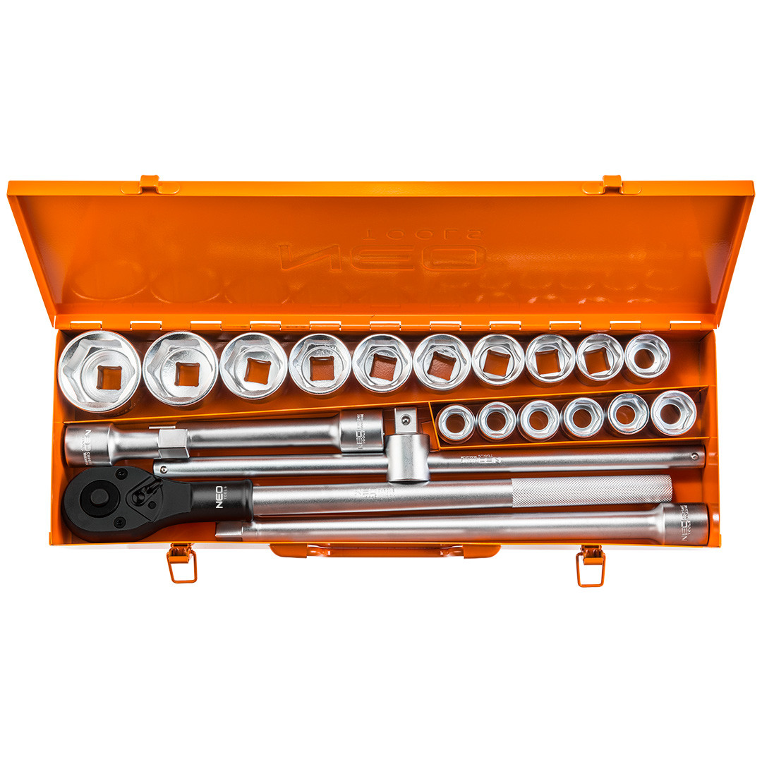 Klucze nasadowe 3/4”, 21szt. NEO 08-061