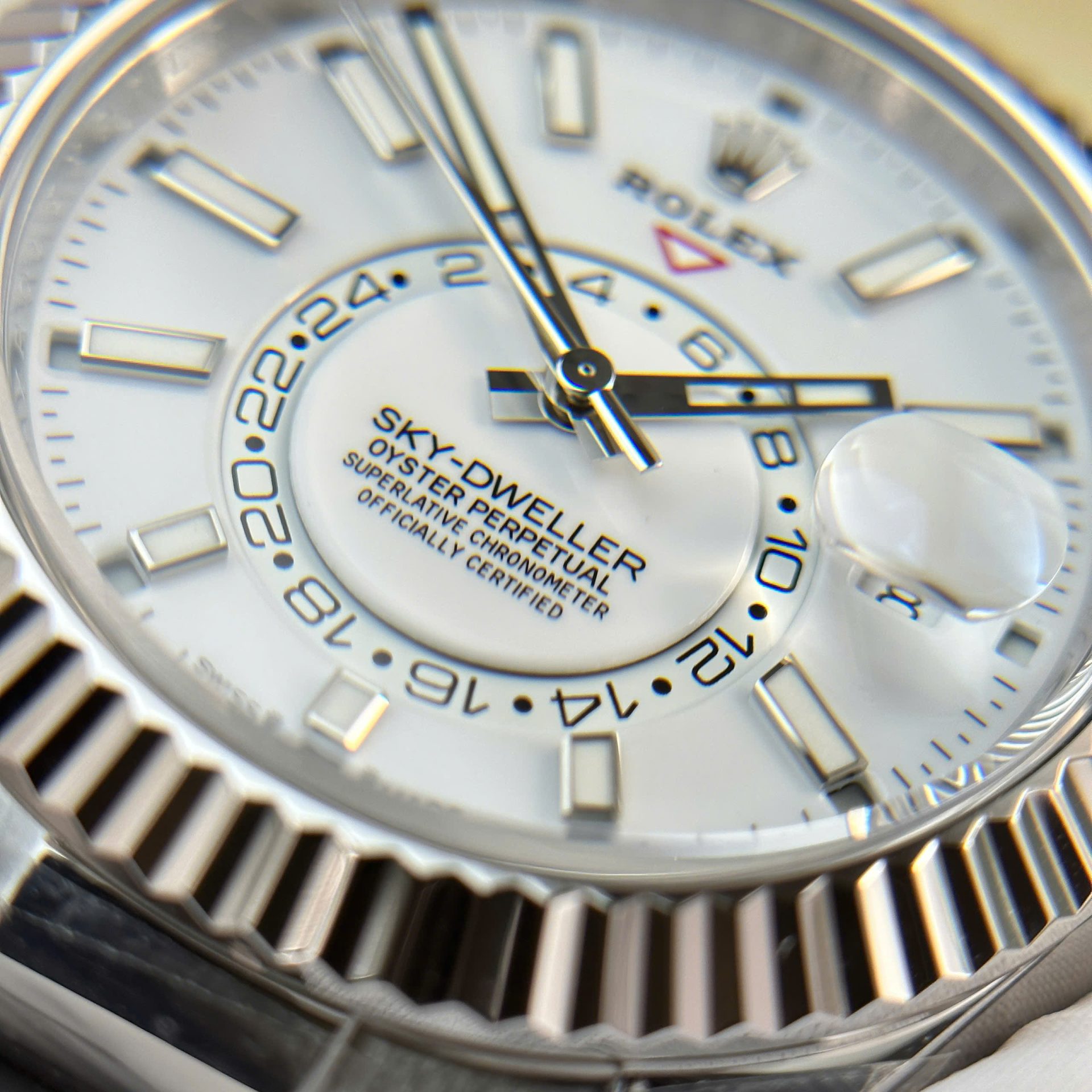 Rolex Sky-Dweller 904L Steel White Dial 42mm Oysterflex Super Clone