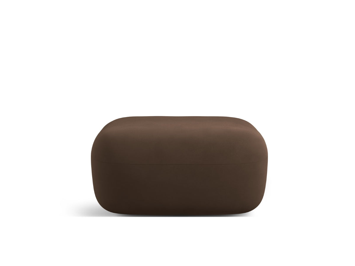 Micadoni Poef Jenny flueel chocolade - 88x90x40cm