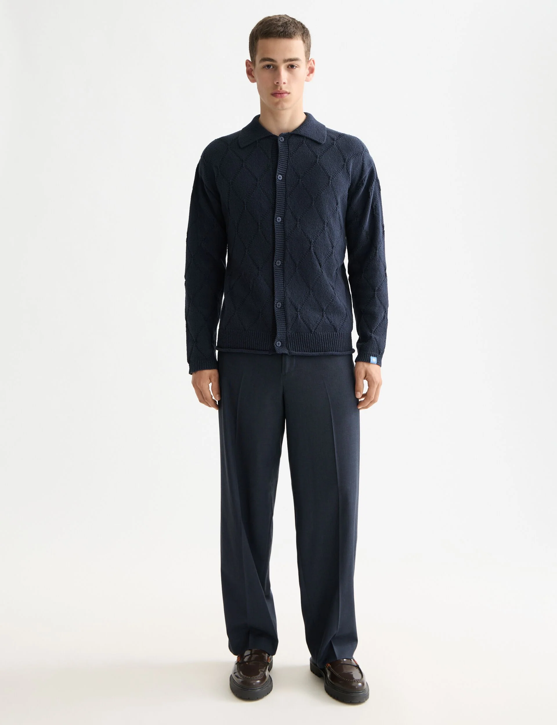 Open work long sleeve shirt