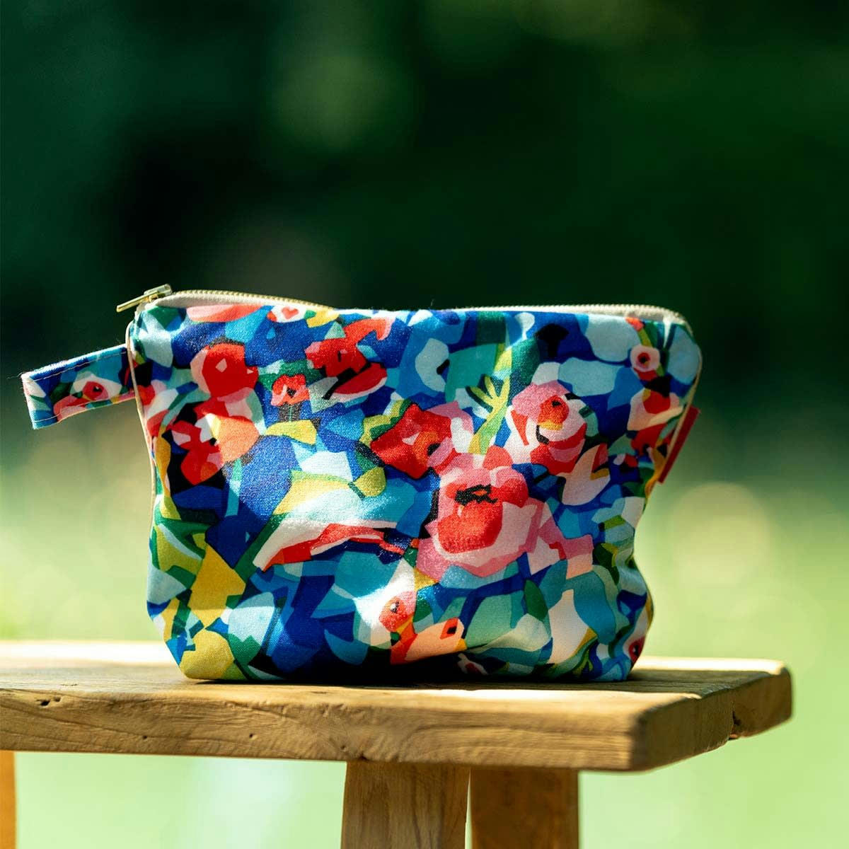 YUCA - Pochette en toile outdoor imprimé fleuri 19x28cm