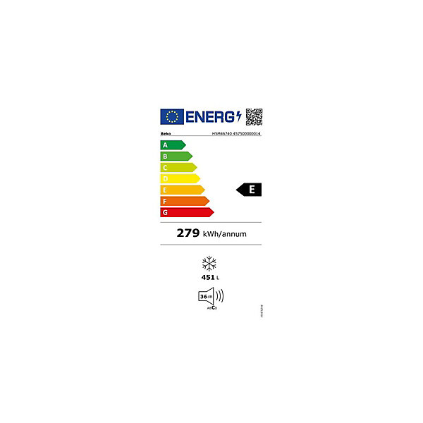 Congélateur coffre 155.5cm 451l Beko HSM46740