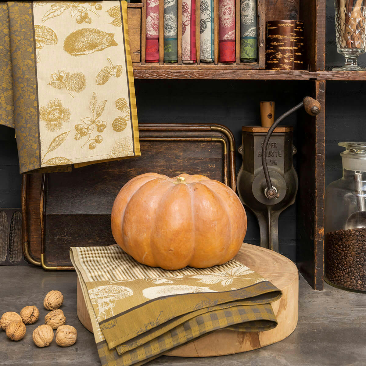 DANS LES BOIS - Essuie-mains en coton bollet 60 x 80