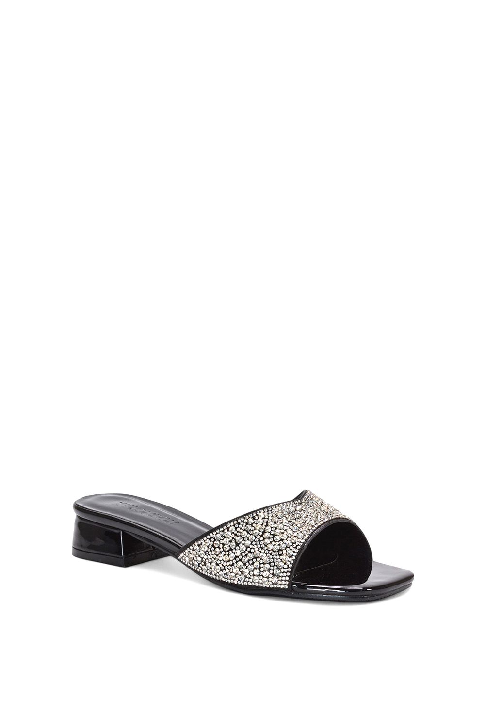 XY London Seren' Low Heel Sandal Mules With Diamante Details