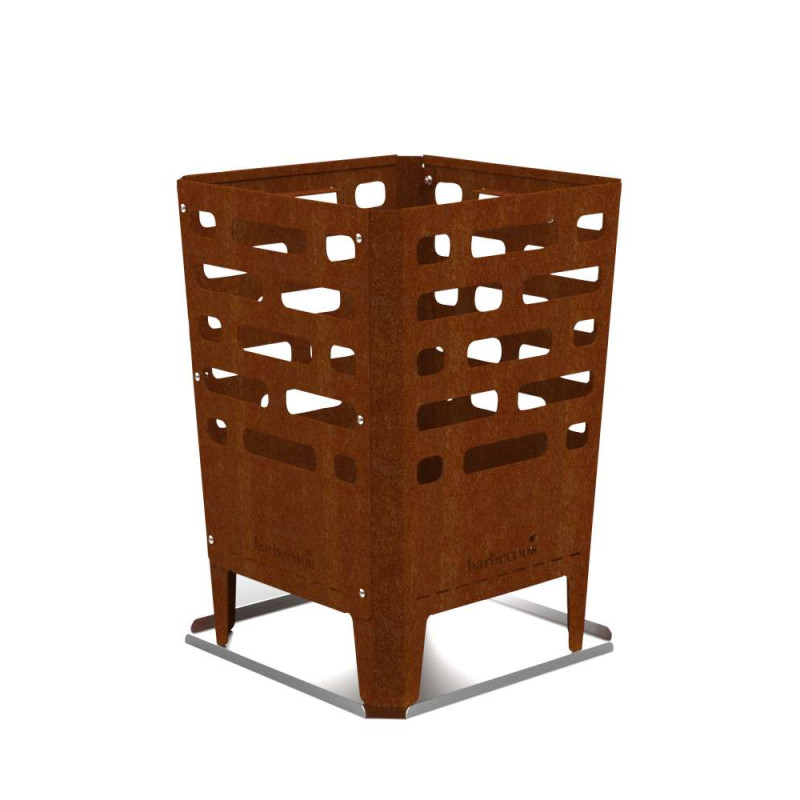 Brasero Jill en acier corten 38 x 38 x 55 cm BARBECOOK