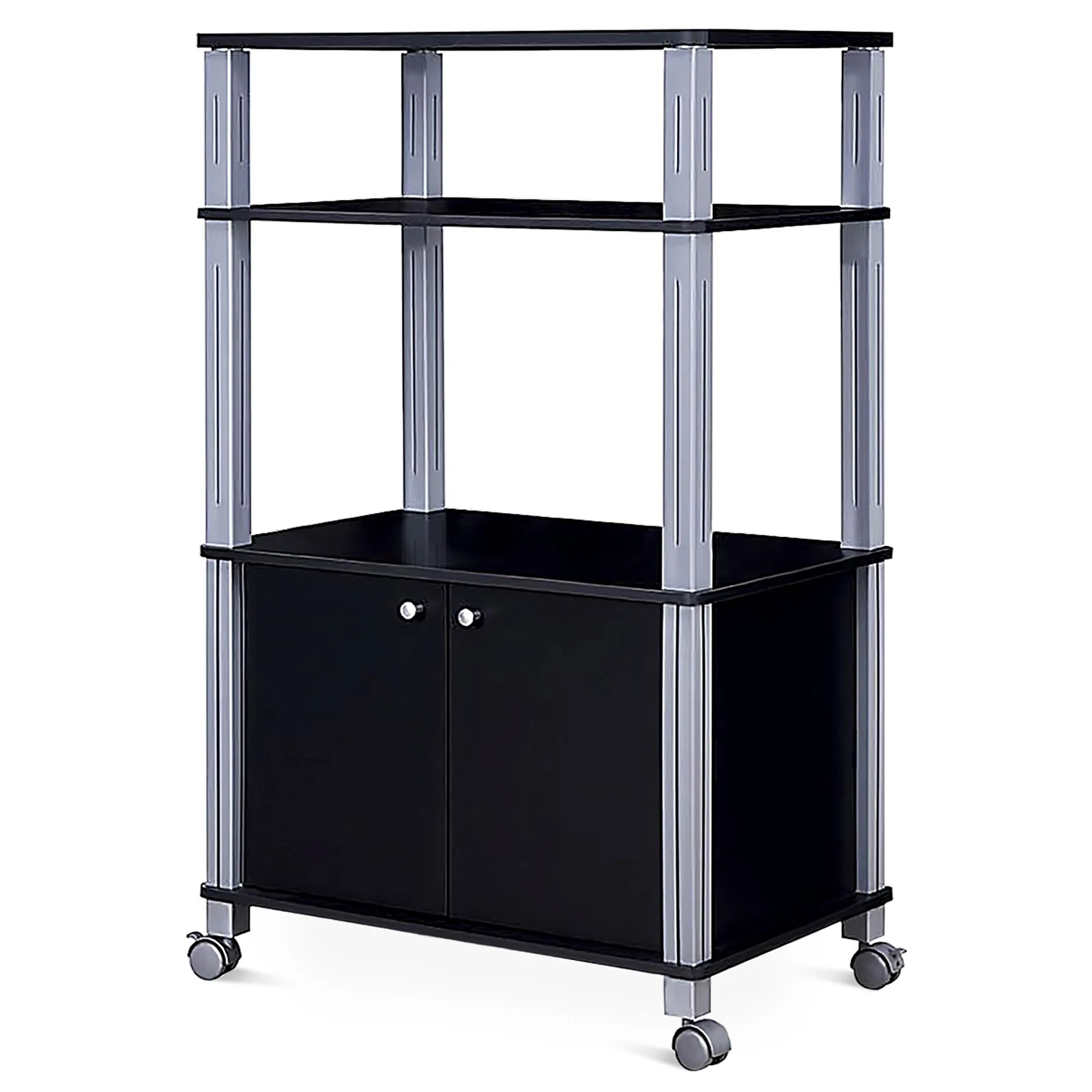 Rolling Kitchen Baker Rack Microwave Oven Stand Utility Shelf w Wheels