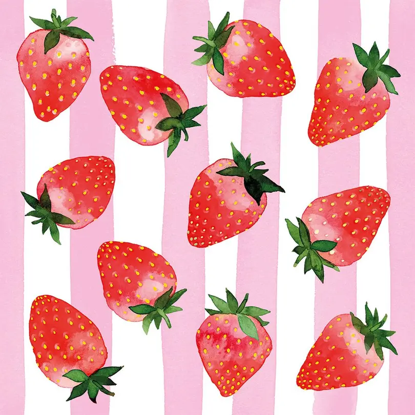 Serviette 20er-Set Strawberry & Stripes