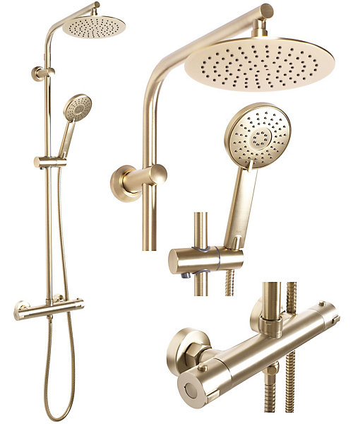 Kit De Douche Rea Bliss Thermostat Brush Gold 38,5X27,5X100Cm