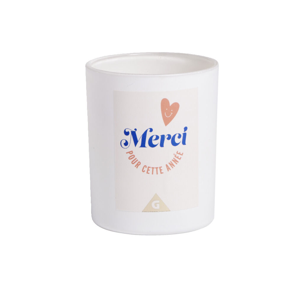 Bougie Merci pour cette année orange senteur vanille