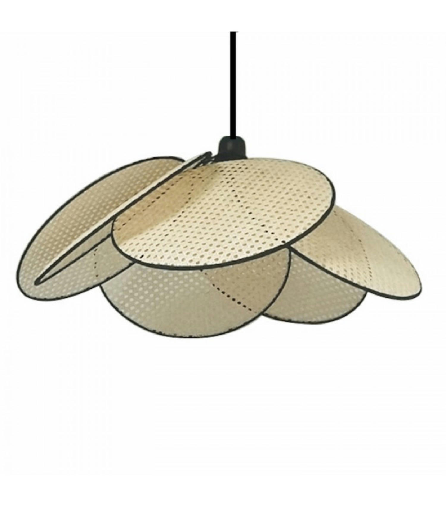 CANNAGE - Suspension en cannage et ganses noires D73cm