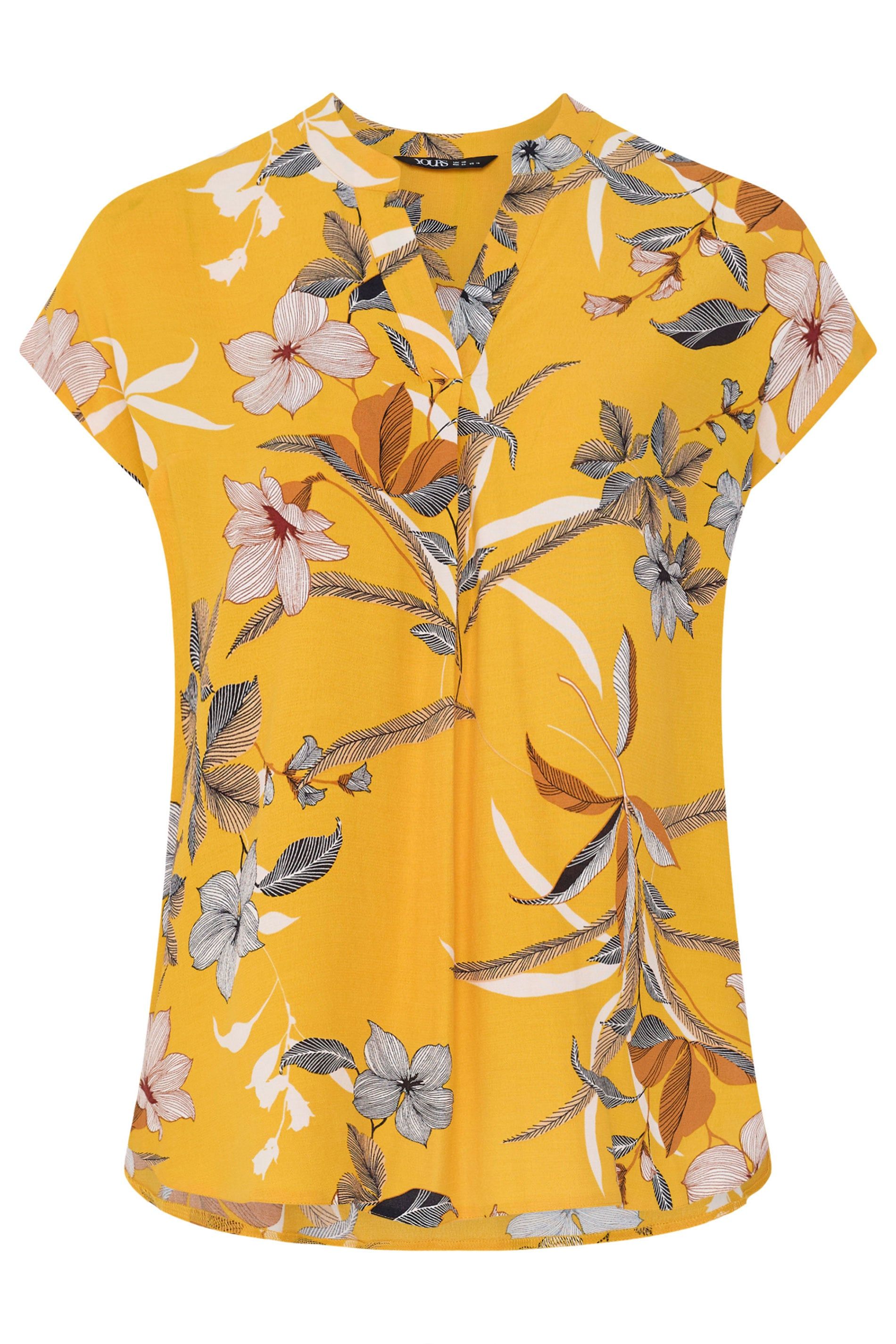 Yours Floral Print Pleated Blouse