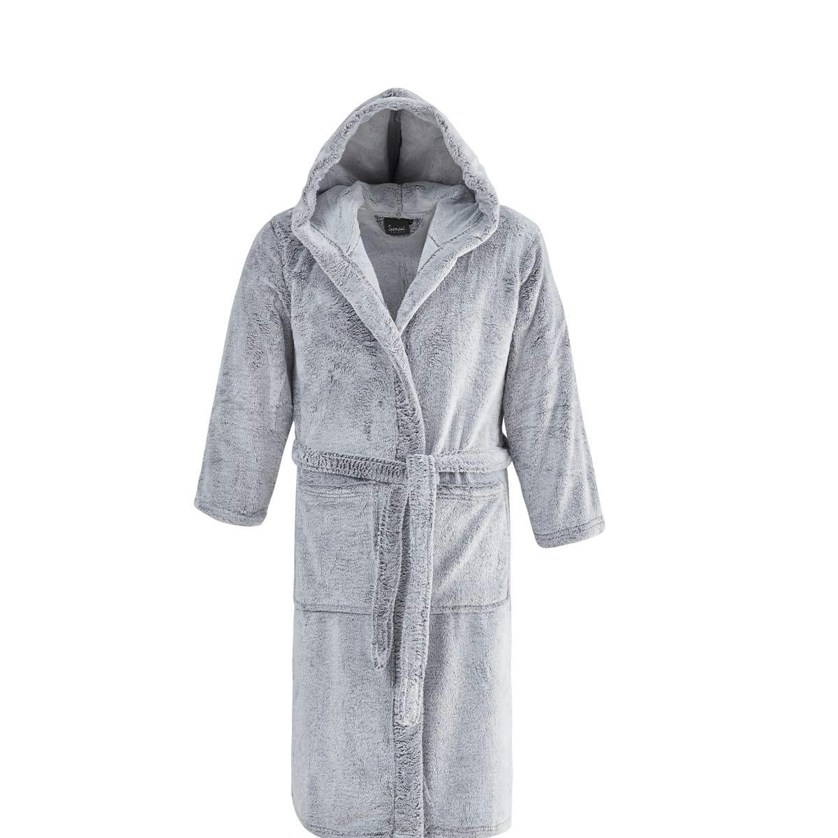 ARES - Peignoir polaire enfant junior doux & chaud  anthracite 12/14 ans