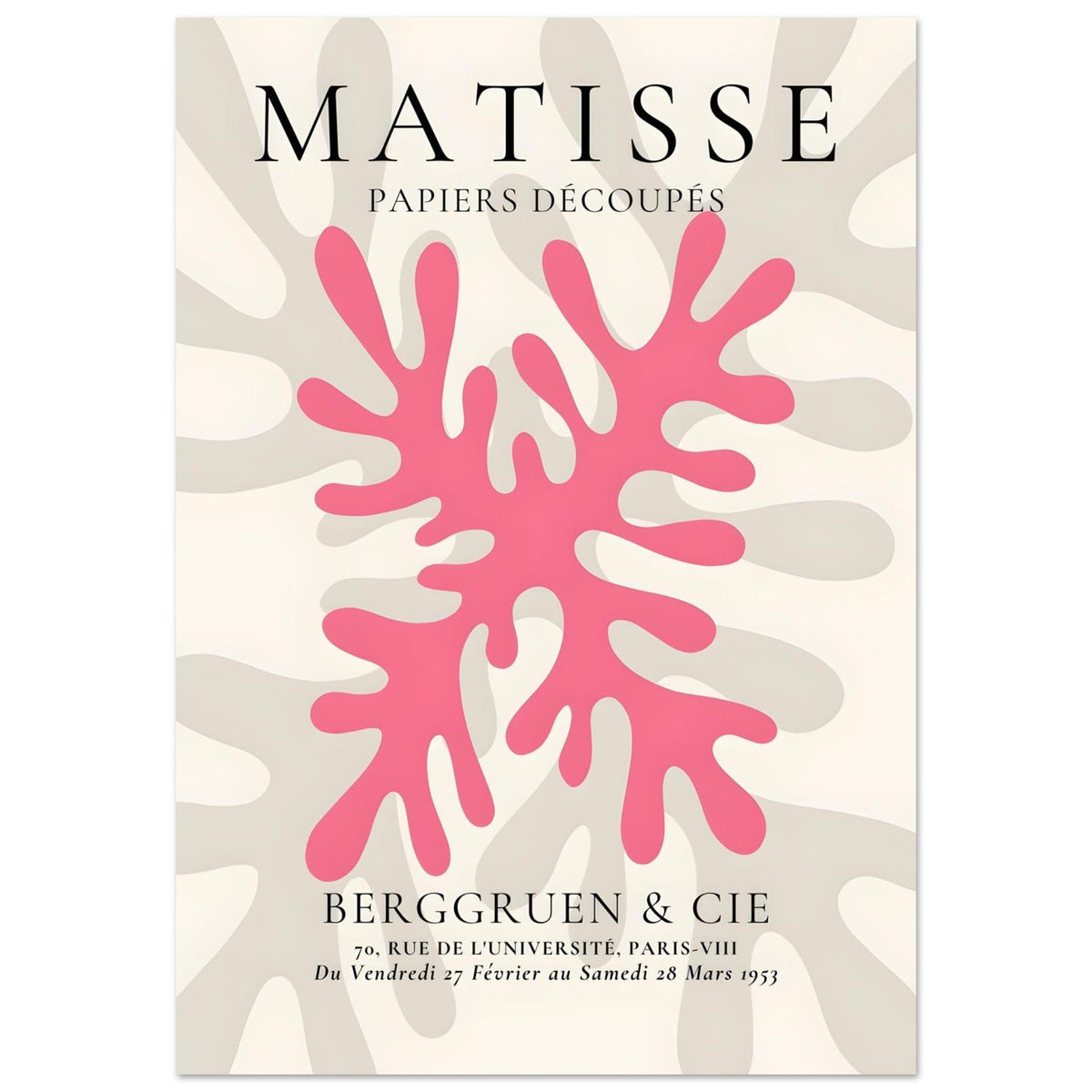 Artfulprints Poster Matisse – Pink coral  - 70x100 cm - Roze