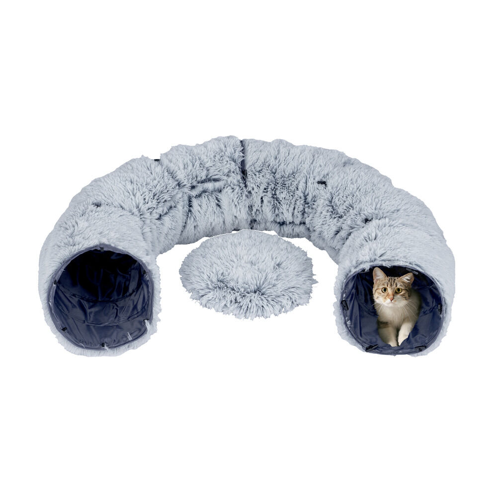 Tunnel et lit pour chat 2en1 Ø85xH26cm
