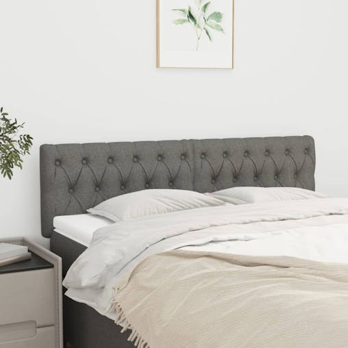NNEVL Headboards 2 pcs Dark Grey 72x7x78/88 cm Fabric