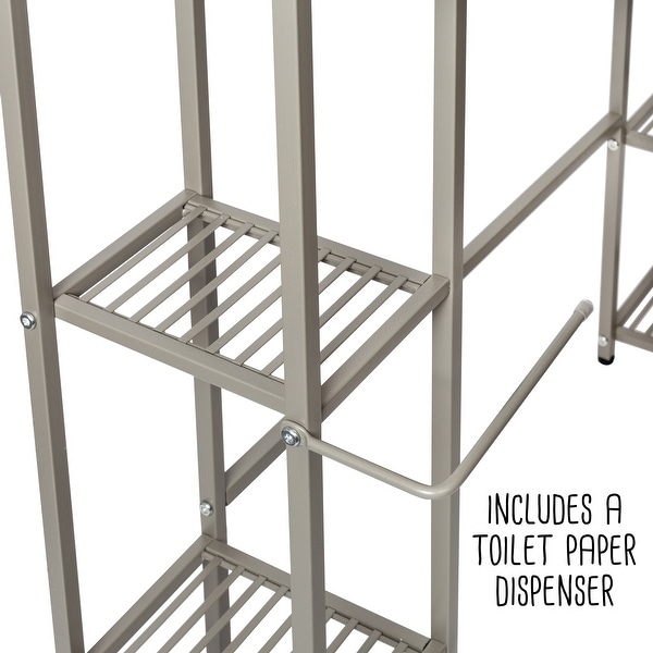 Satin Nickel Steel 5-Tier Over-the-Toilet Storage Shelf
