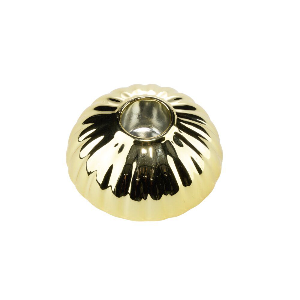 Bougeoir forme fleur céramique Ø7XH3 cm doré