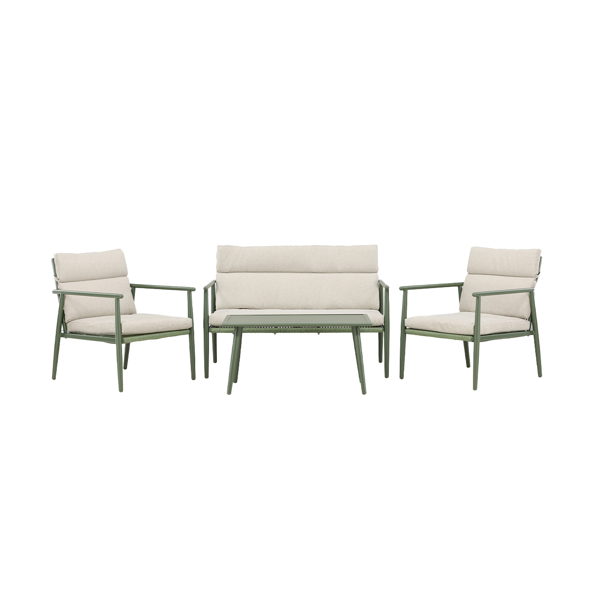 Nest outdoor Margret Tuin Loungeset Groen - Met Zitkussens
