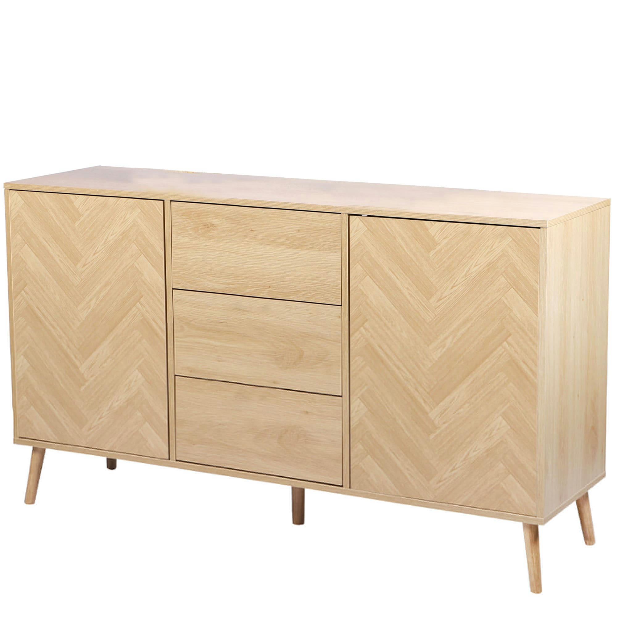 - Buffet 2 portes et 3 tiroirs bois 140x40x81cm