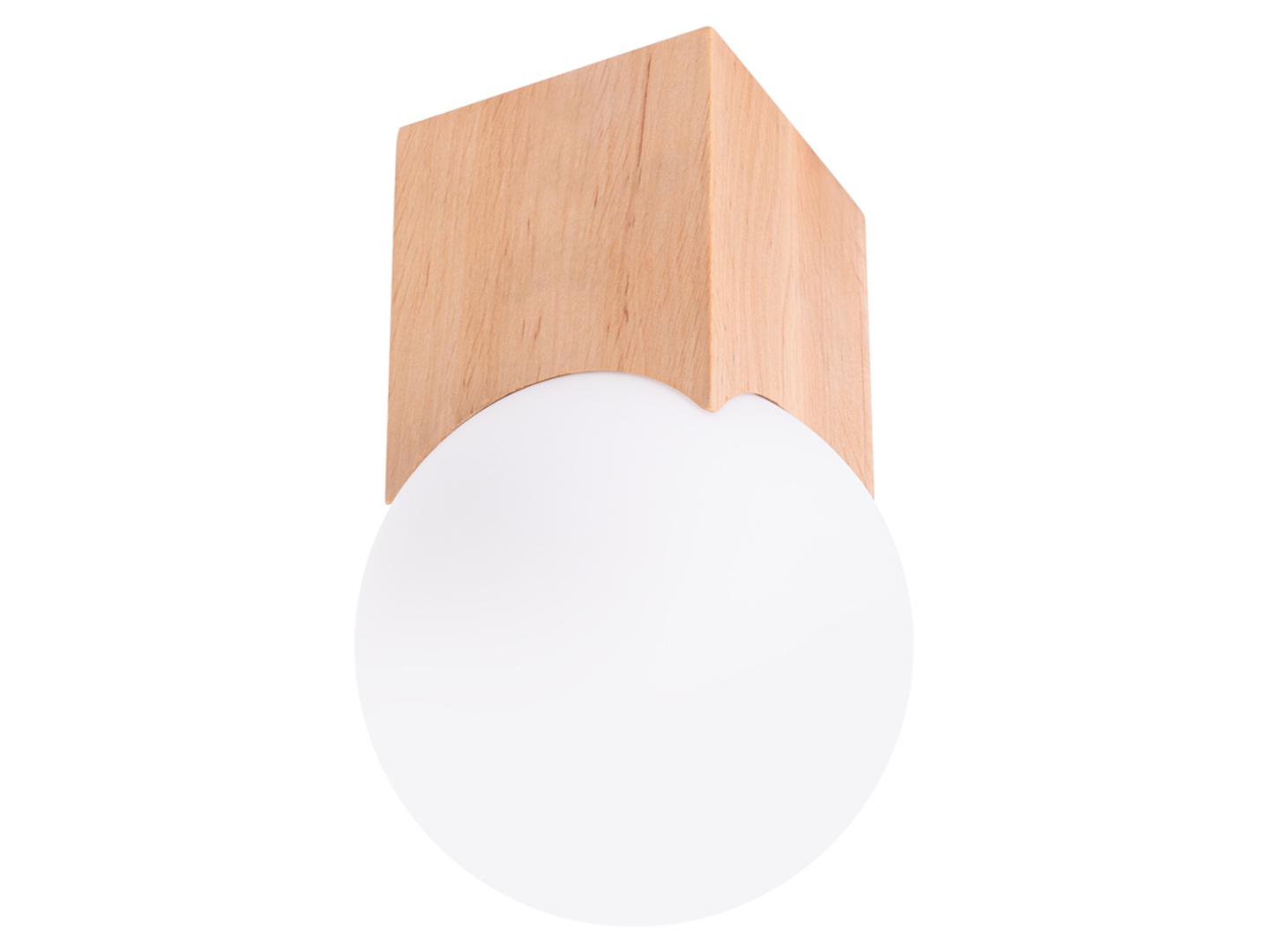 Lampa natynkowa Solis drewniana beżowo-biała
