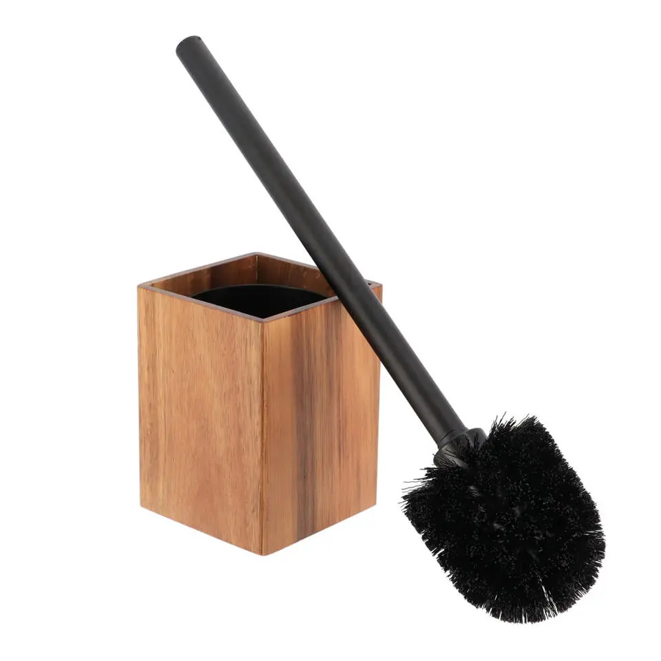 Tendance Badkamer toiletborstel met houder - donker bruin - 35 cm