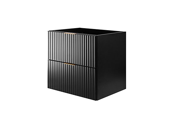 Meuble vasque, Noir / Blanc   poignée dorée, 140 (2 x 60  20) x 57 x 46 cm