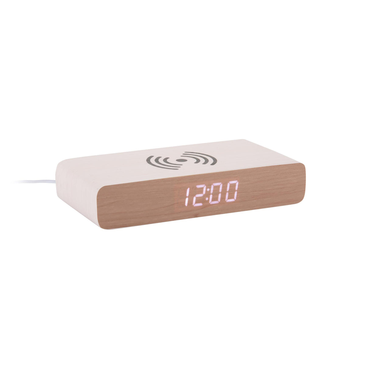 Karlsson wekker Retro Flat LED - wit - 16.1x7.6x3cm