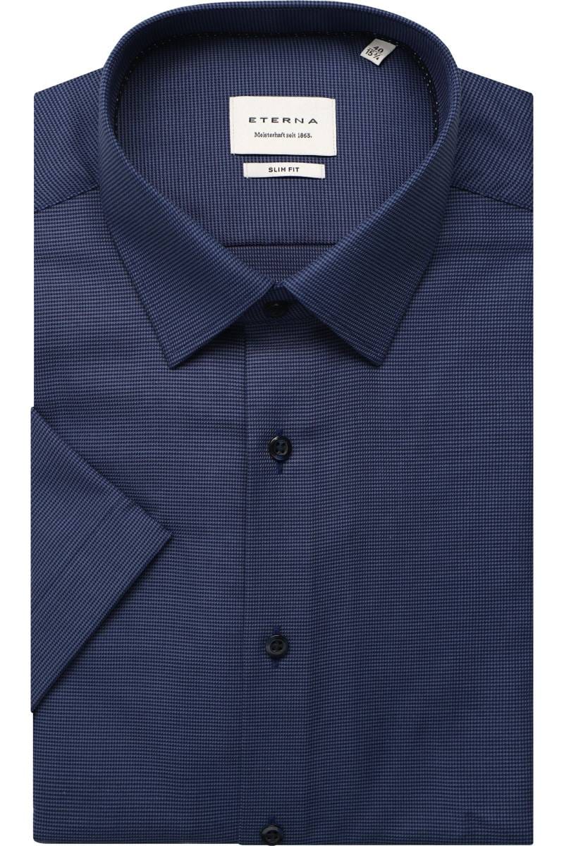 ETERNA Slim Fit Hemd marine, Strukturiert