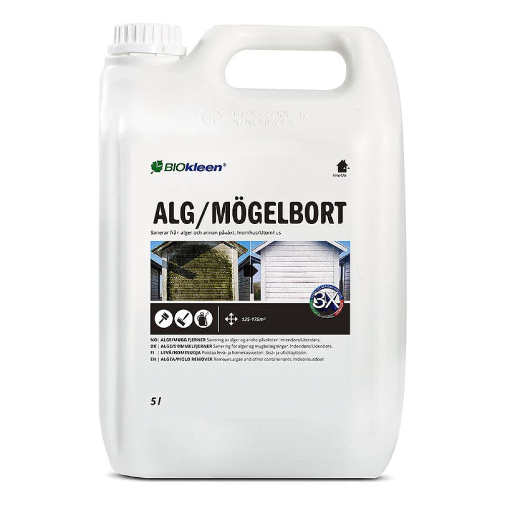 RENGJØRINGSMIDDEL BIOKLEEN ALGE OG MUGGFJERNER INNE OG UTE 5L