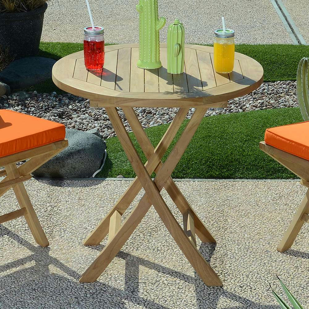 OPIO - Table de jardin pliante en teck massif D75