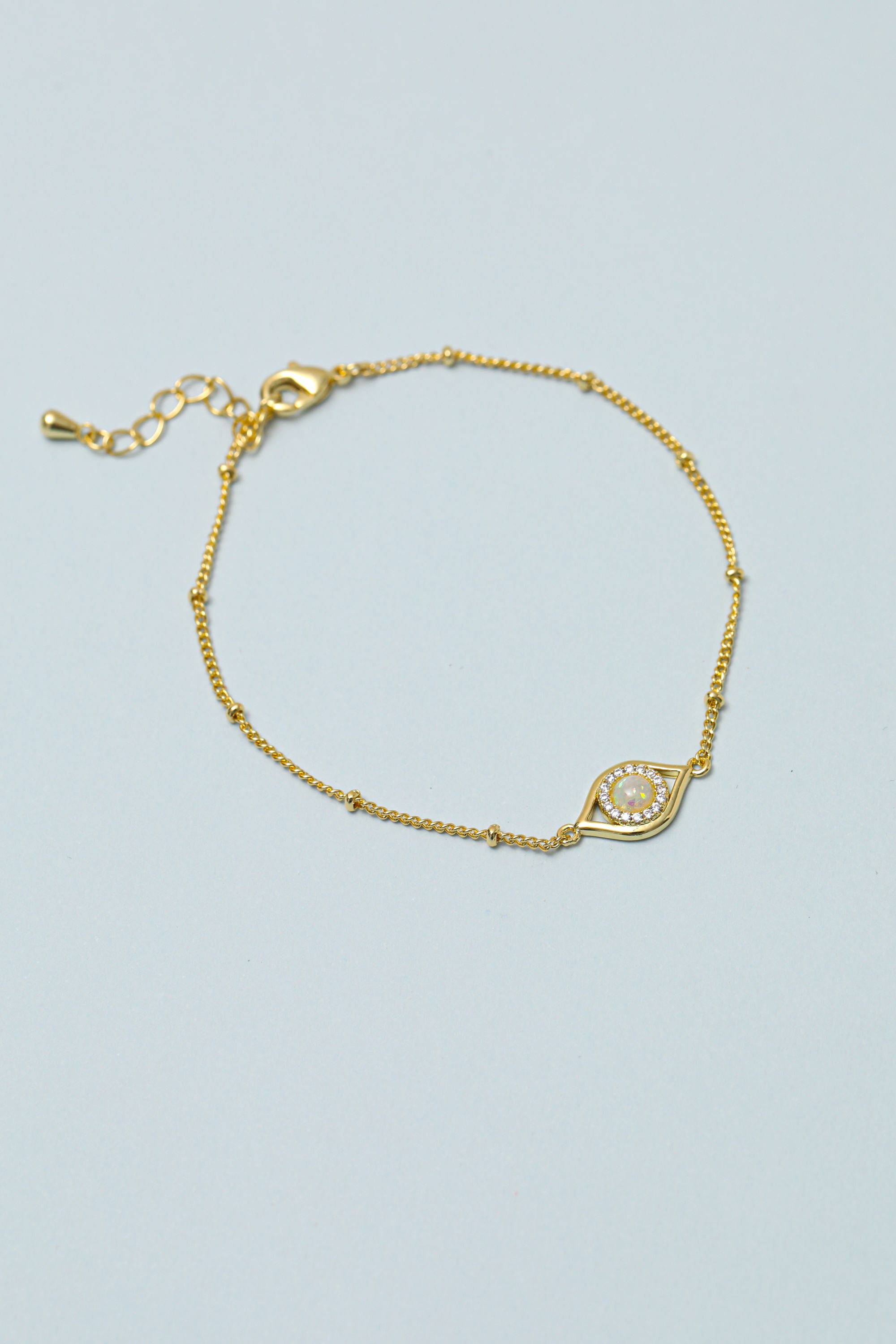 Jon Richard Gold Plated and Mother of Pearl Evil Eye Bracelet