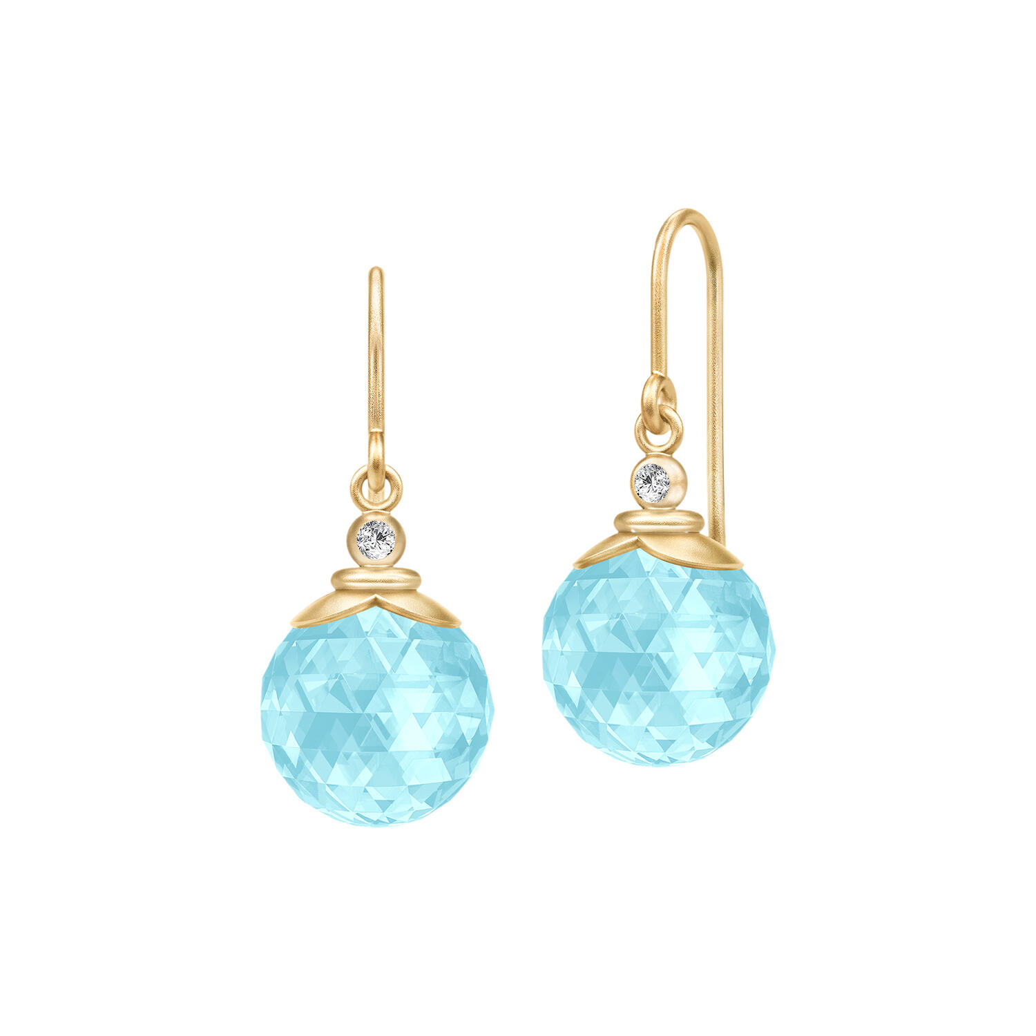 Berry Earring, gold/ice blue