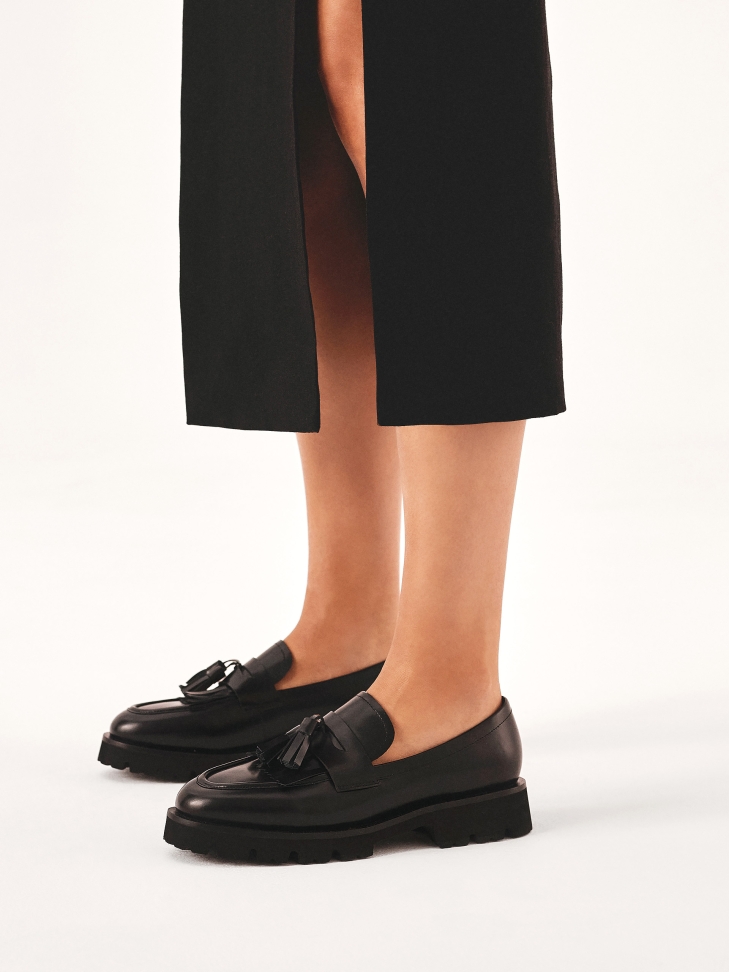 Slip-on shoes on a thick sole