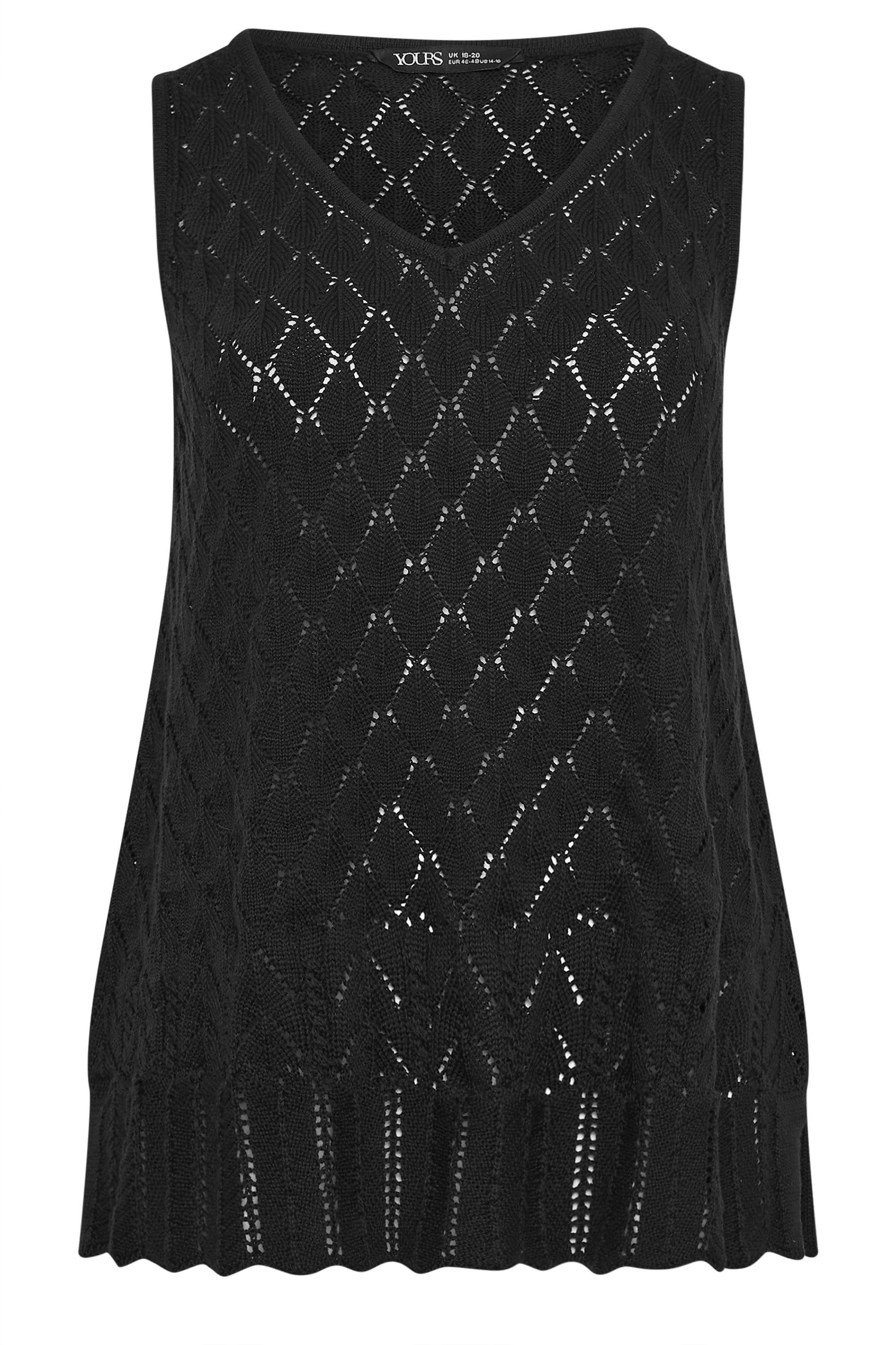 Yours Pointelle Knitted Vest Top