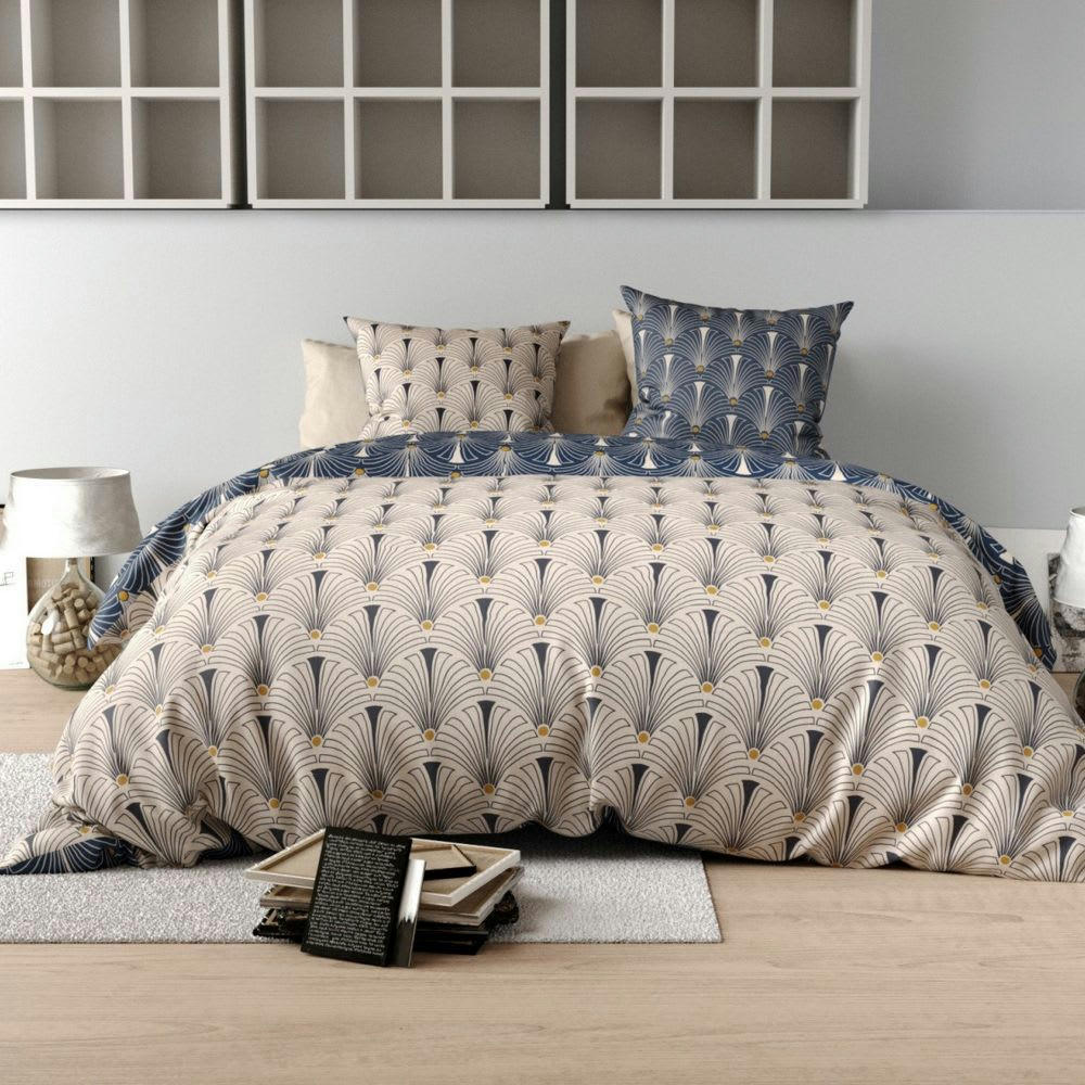 - Parure de lit 2 places coton à motif 220x240 cm