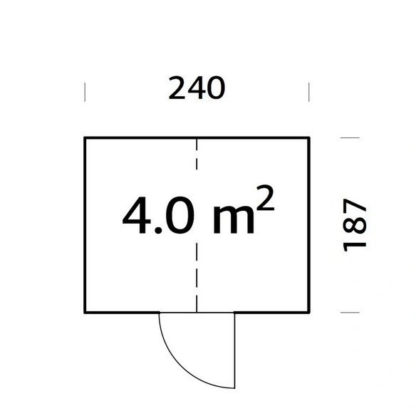 Gerätehaus »Emilia«, BxT: 240 x 187 cm (Außenmaße), Wandstärke: 18 mm