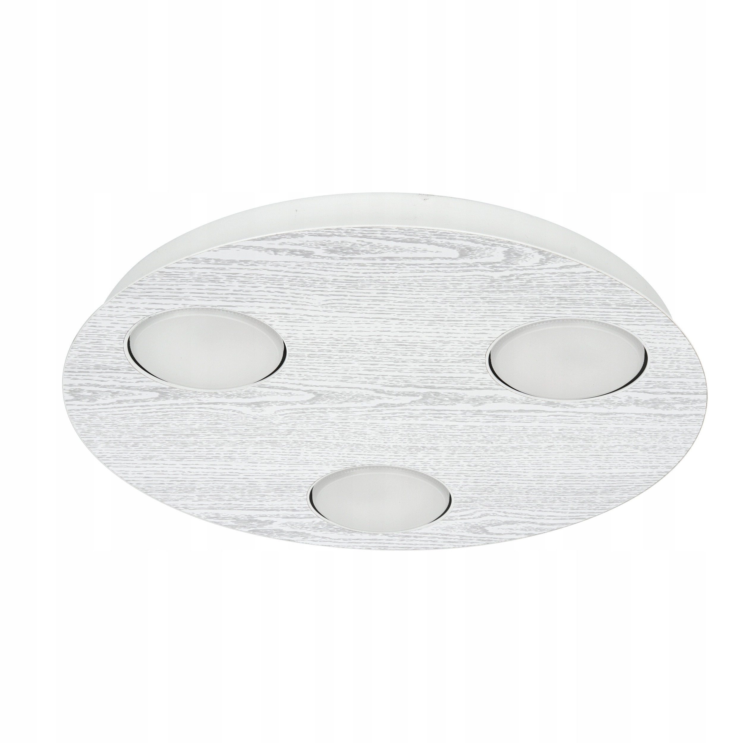 Lampa sufitowa okrągły plafon sticker 3x gx53 drewno jasno szare srebrne
