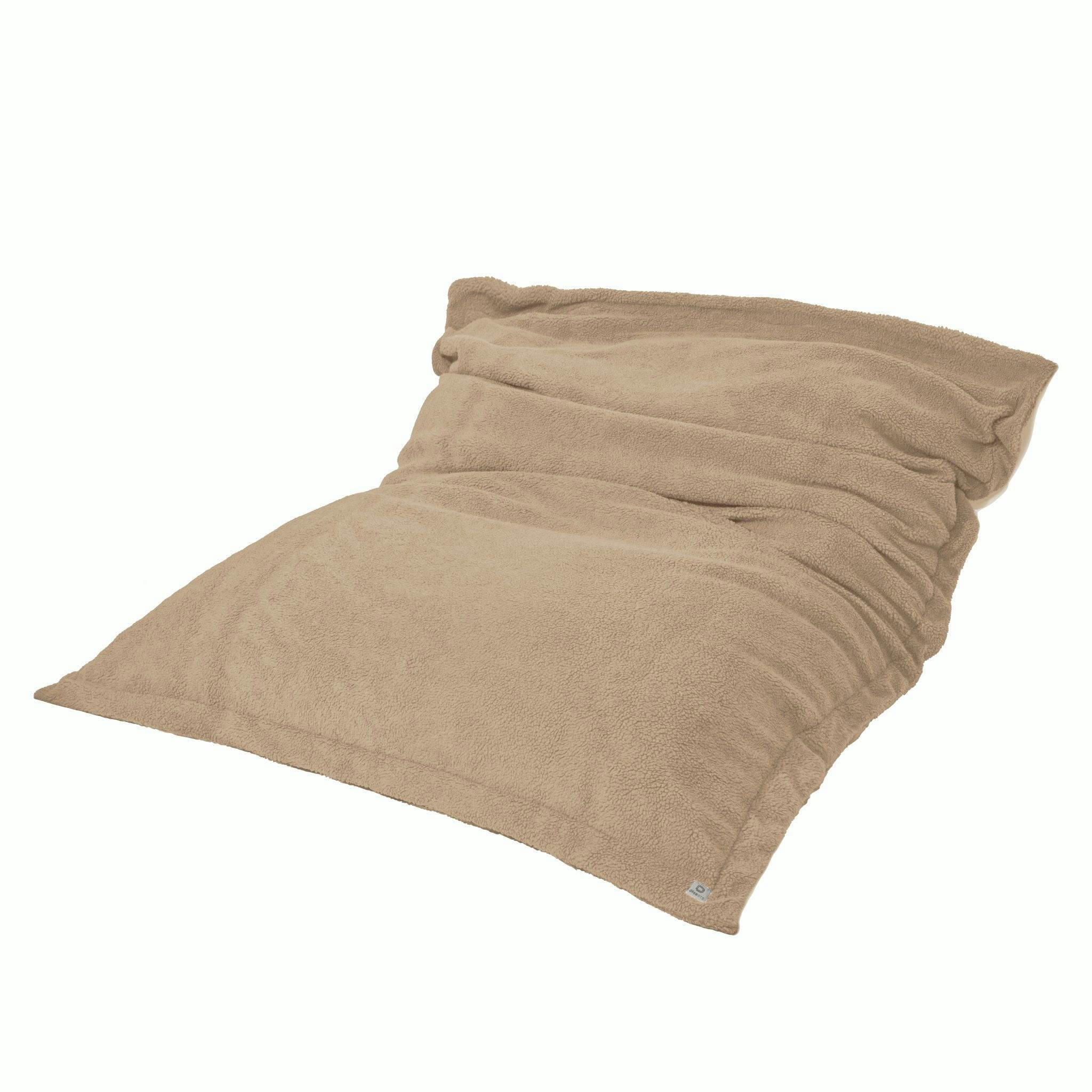 - Pouf Intérieur XXL Housse Sherpa (Effet Mouton) beige