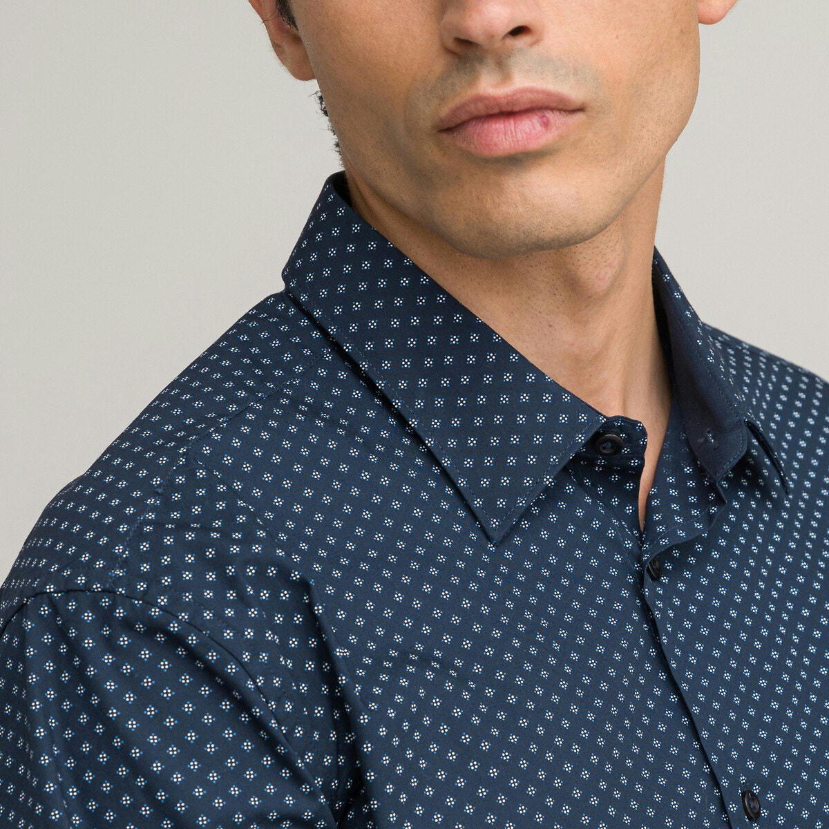 Chemise slim imprimée, manches longues